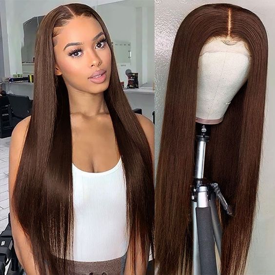 Indian Remy Straight Wig 1B